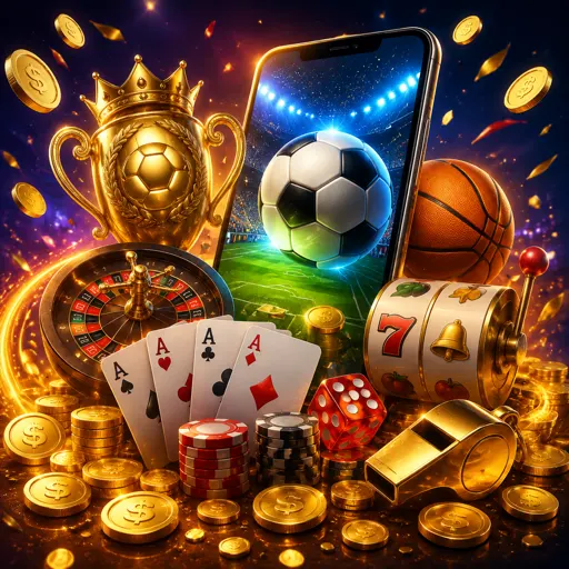 Ambiente esportivo noturno representando a cobertura completa de mercados da plataforma