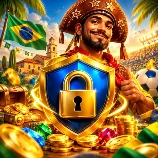 Selo de conexão criptografada e autenticação em duas etapas ao lado de um cadeado dourado